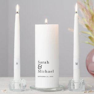 Modern Minimalist Custom Wedding Unity Candle Set
