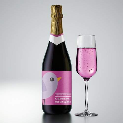 Modern Minimalist Customizable Purple  Sparkling Wine Label