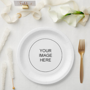 Modern Minimalist Cute Elegant Round Template Paper Plates