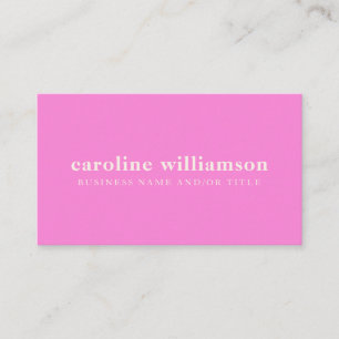 Modern Minimalist Cute Girly Pink Professional Business Card