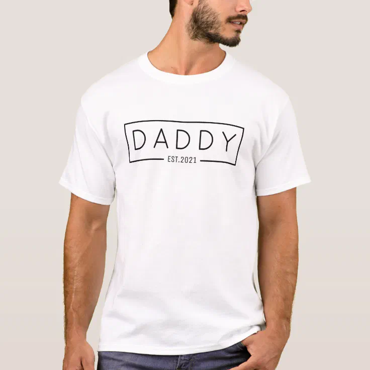 Daddy Est 2019 Mens Adult Dad Gift Funny Fathers Day Present Casual Wear Tshirt 
