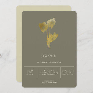Modern Minimalist Daffodils Spring Bridal Shower Invitation