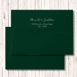 Modern Minimalist Dark Green Pre-addressed Envelope<br><div class="desc">Modern Minimalist Dark Green Pre-addressed envelope
Our minimalist invitation envelope features modern calligraphy on a dark green background. Add your address for easy mailing. To add receiver addresses,  please use our custom labels found here https://www.zazzle.com/z/0iydmqes?rf=238578215157856590</div>