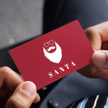 Modern Minimalist Dark Red Santa Services Cool Fun Business Card<br><div class="desc">These cool business cards would be great for Santa or any Christmas related service. Easily add your own details by clicking on the "personalize this template" option.</div>