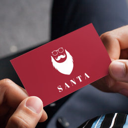 Modern Minimalist Dark Red Santa Services Cool Fun Business Card