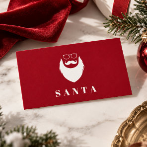 Modern Minimalist Dark Red Santa Services Cool Fun Business Card
