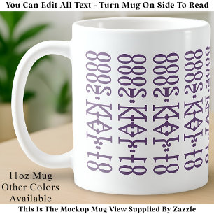 Modern Minimalist Date Hidden Message Custom Lilac Coffee Mug