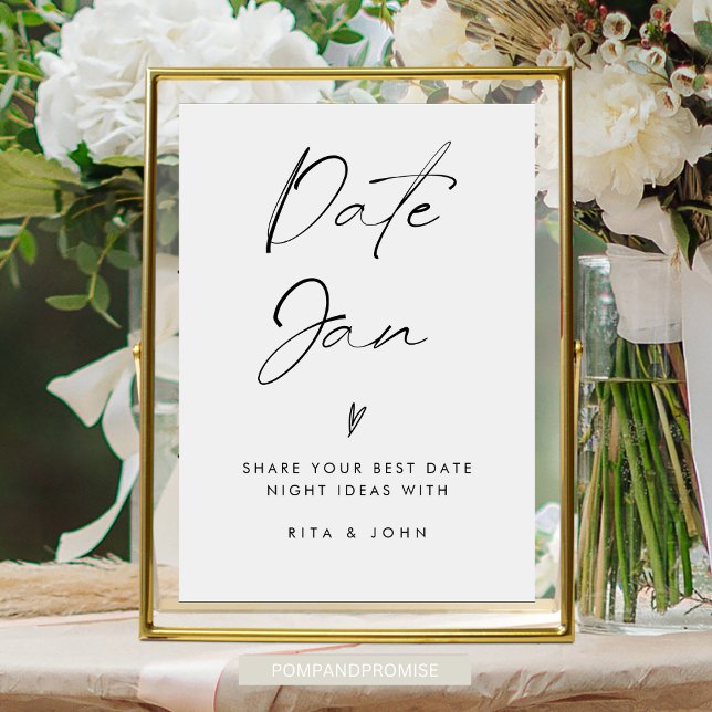 Modern Minimalist Date Jar Ideas Wedding Sign (Creator Uploaded)