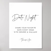 Modern Minimalist Date night ideas sign