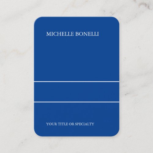 Modern Minimalist Deep Blue Color Trendy Business Card