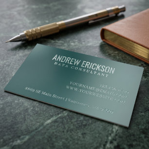 Modern Minimalist Deep Teal Raised Spot UV Business Card