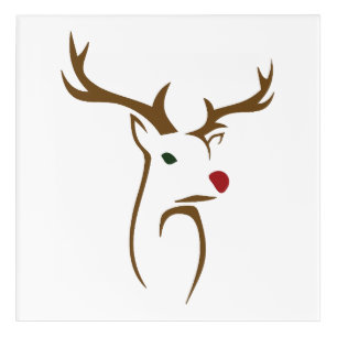 Modern Minimalist Deer Line Art Christmas