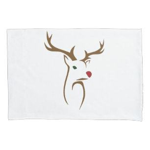 Modern Minimalist Deer Line Art Christmas Pillow Case