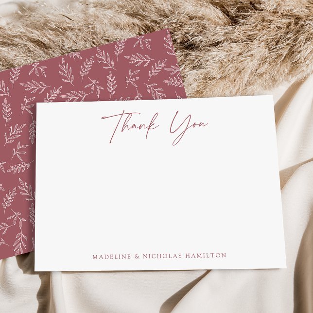 Modern Minimalist Desert Rose Botanical Thank You Note Card (Creator Uploaded)