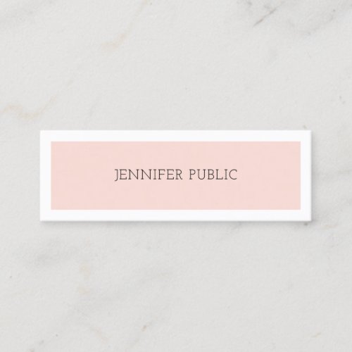 Modern Minimalist Design Blush Pink Professional Mini Business Card
