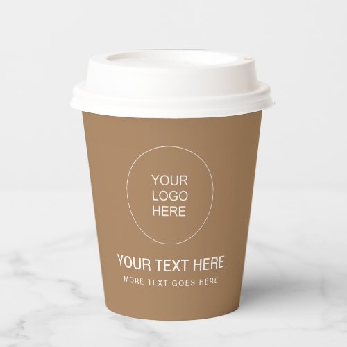 Modern Minimalist Design Brown Papercup With Lid Paper Cups