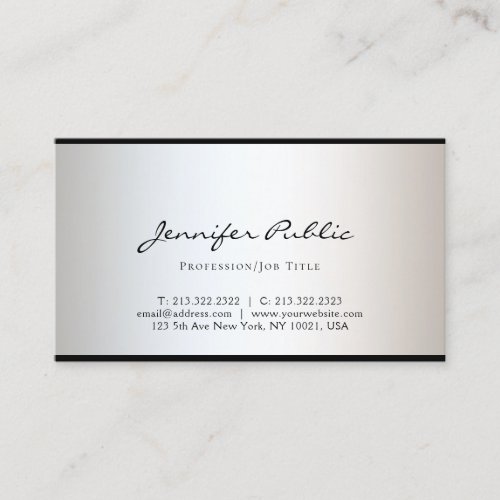 Modern Minimalist Design Creative Clean Plain Glam Business Card