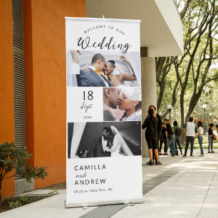 Modern Minimalist Design Custom Wedding Photo Retractable Banner