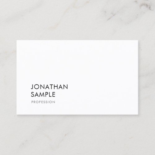 Modern Minimalist Design Elegant Clean Plain Chic Business Card