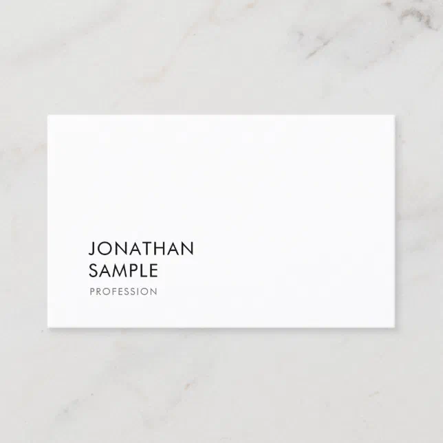 Modern Minimalist Design Elegant Clean Plain Chic Business Card | Zazzle