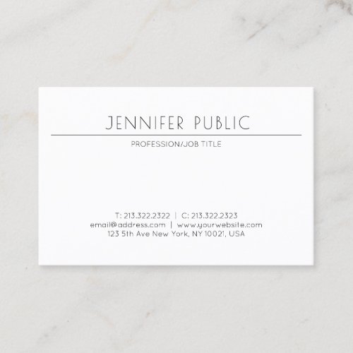 Modern Minimalist Design Elegant Professional Business Card