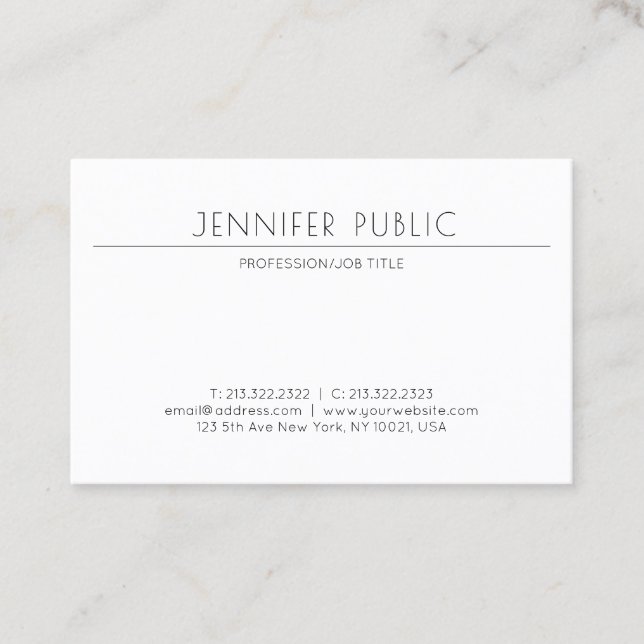 Modern Minimalist Design Elegant Professional Business Card (Front)