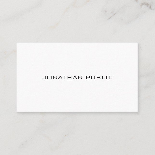 Modern Minimalist Design Elegant Signature Matte Business Card (Front)