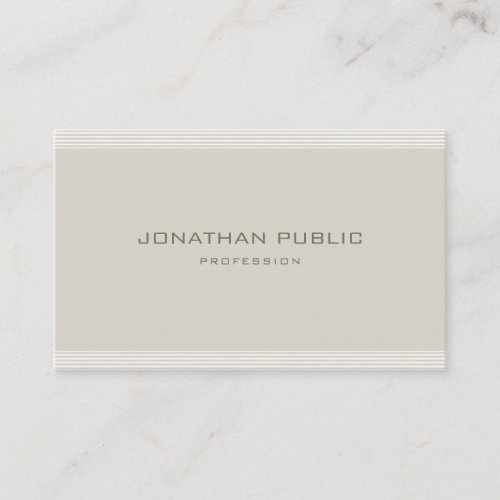 Modern Minimalist Design Elegant Simple Plain Chic Business Card