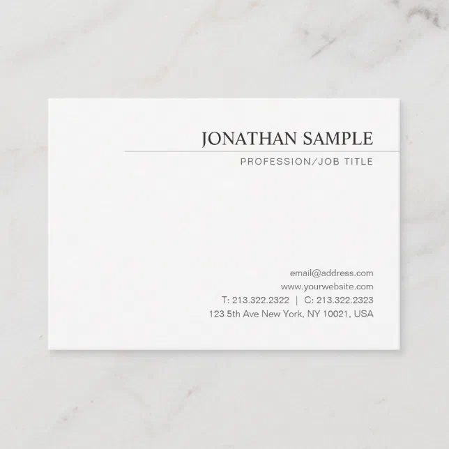 Modern Minimalist Design Elegant Simple Template Business Card | Zazzle