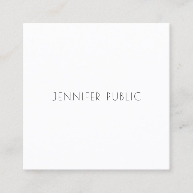 Modern Minimalist Design Elegant Simple Template Square Business Card (Front)