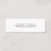 Modern Minimalist Design Elegant Smart Plain Mini Business Card (Back)