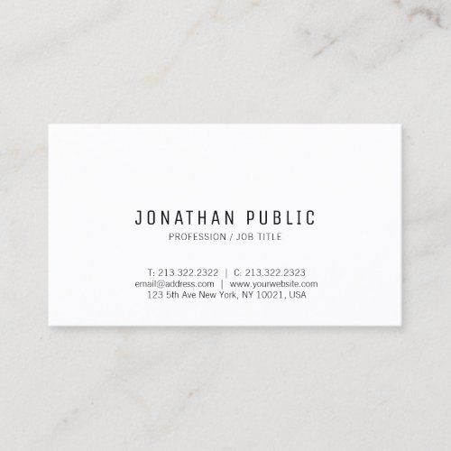 Modern Minimalist Design Elegant Template Trendy Business Card