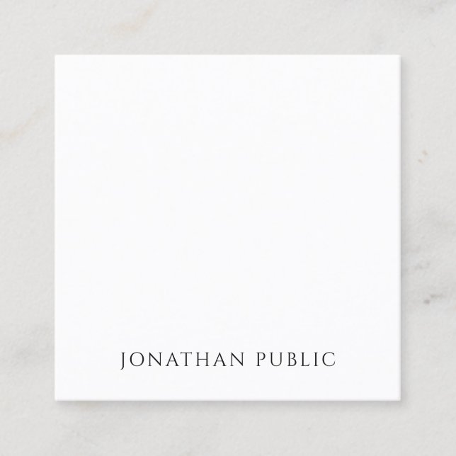 Modern Minimalist Design Elegant Template Trendy Square Business Card (Front)