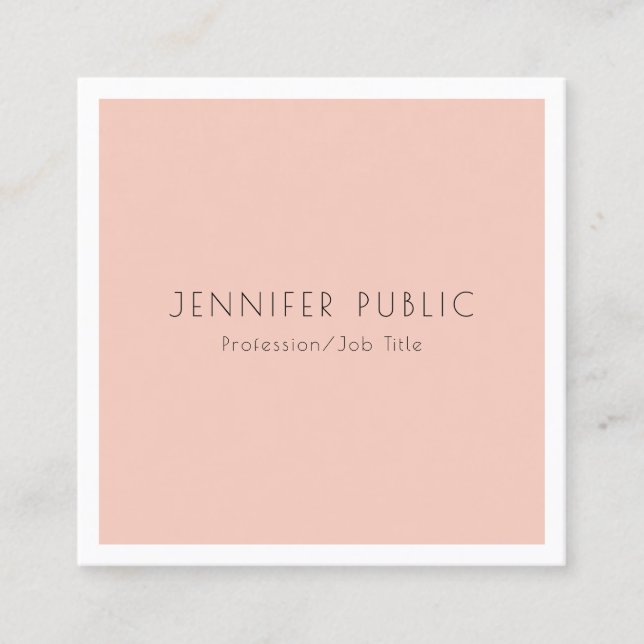 Modern Minimalist Design Elegant Trendy Template Square Business Card (Front)