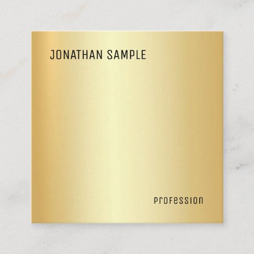 Modern Minimalist Design Faux Gold Template Square Business Card
