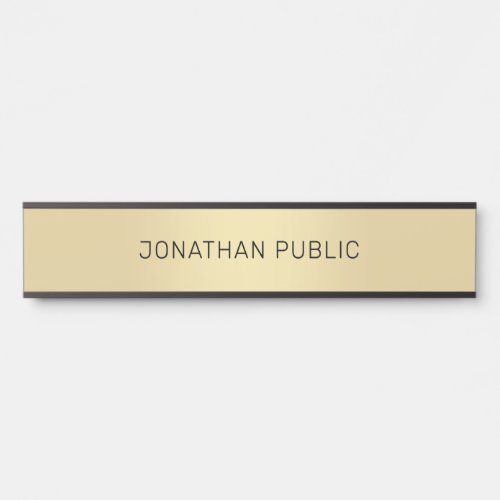 Modern Minimalist Design Gold Black Chic Template Door Sign