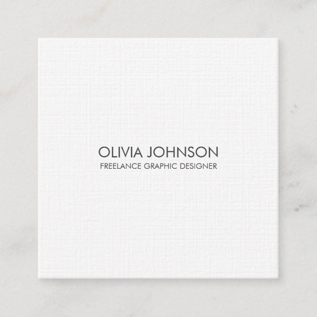 Modern Minimalist Design Linen Business Card (Front)