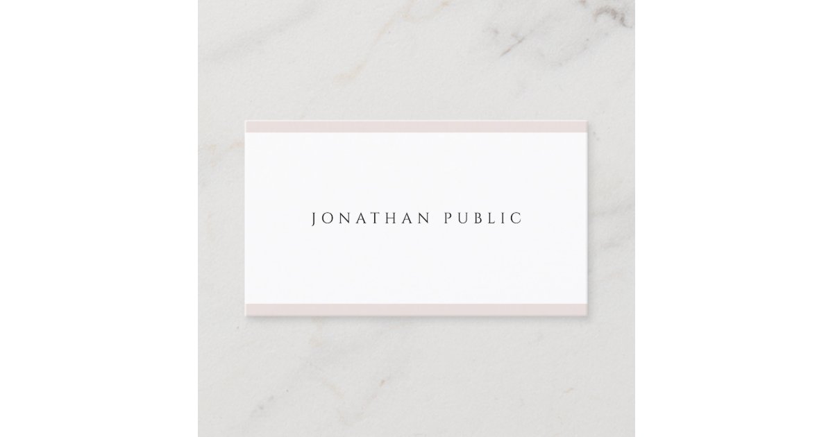 Modern Minimalist Design Professional Chic Plain Business Card | Zazzle