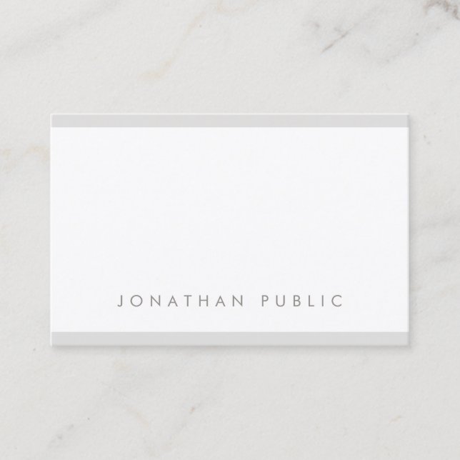 Modern Minimalist Design Simple Elegant Luxury Top Business Card (Front)