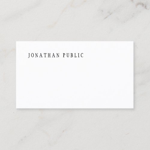 Modern Minimalist Design Template Elegant Plain Business Card