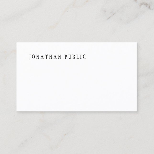 Modern Minimalist Design Template Elegant Plain Business Card (Front)
