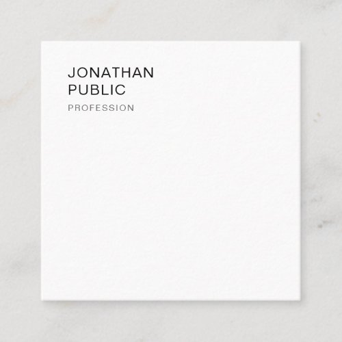 Modern Minimalist Design Template Elegant Trendy Square Business Card