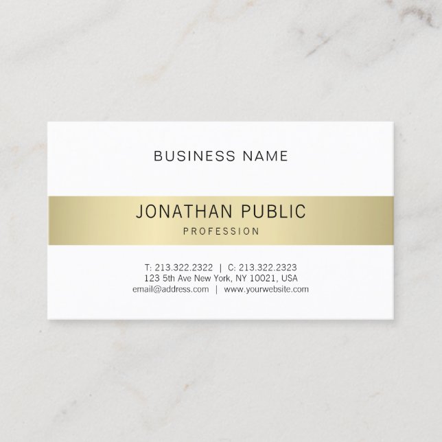 Modern Minimalist Design Trendy Elegant Plain Luxe Business Card (Front)