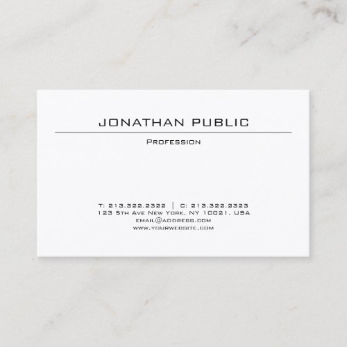 Modern Minimalist Design Trendy Plain Elegant Business Card
