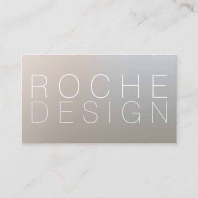 Modern Minimalist Designer Luminous Silver Business Card (Front)