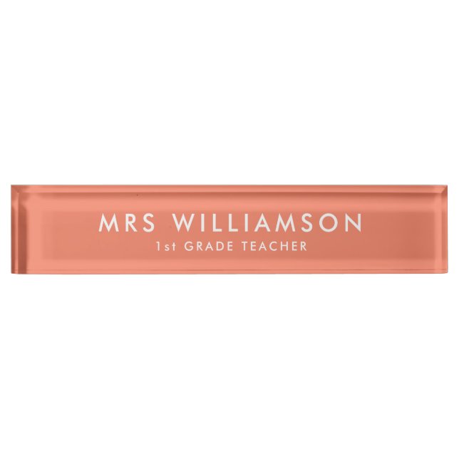 Modern Minimalist desk name plates for teachers (Front)