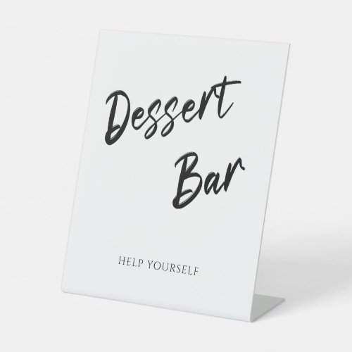Modern Minimalist Dessert Bar Wedding Pedestal Sign