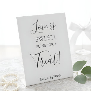 Modern Minimalist Dessert Table "Love is Sweet"  Pedestal Sign