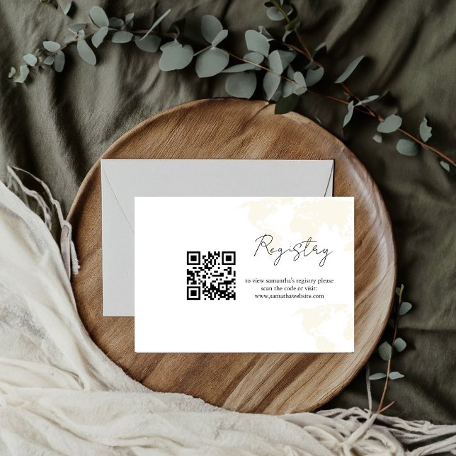 Modern Minimalist Destination wedding registry Enclosure Card (Creator Uploaded)