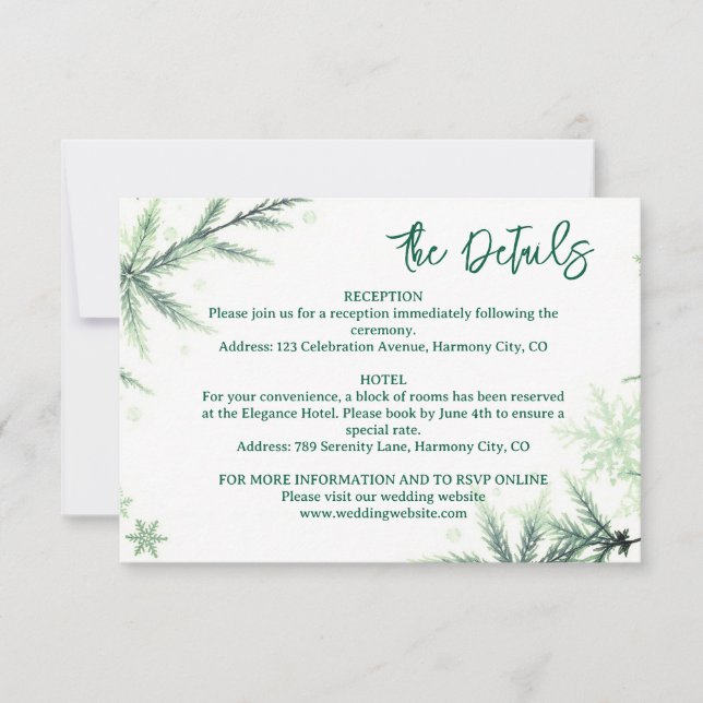 Modern minimalist Details Enclosure Card (Front)